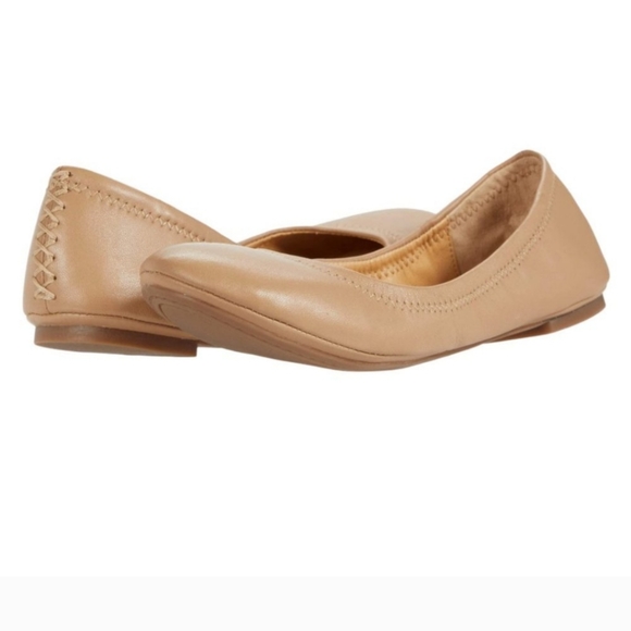 Lucky Brand Emmie Leather Ballet Flats Nude - 8 - Picture 1 of 9